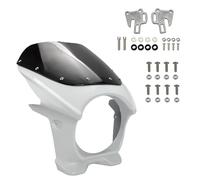 HAOTE Protection phare moto Couvercle De Guide De Tête De Voiture De Rue Universel 7inc Couvercle De Carénage De Phare Avant De Moto Couvre-chef De Pare-brise Pour CB400 Moto Grille Phare(Blanc)