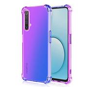 HAOTIAN Coque pour Realme X3 SuperZoom Coque, Étui en Gradient Color TPU Case Cover, [Coins Renforcés] Housse de Protecteur Transparente Antichoc Souple TPU Silicone Bumper (Bleu/Purple)