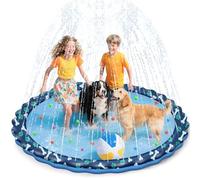 HaoVrisn Tapis de Jet d'eau Jouets pour Enfants, 170cm Tapis D'arrosage Jeux d Eau Exterieur pour Enfants, Arroseurs Jeux d Eau Exterieur Piscine Enfant Chien, Fond Antidérapant et épais en PVC
