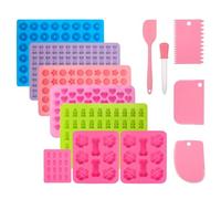 HAOWANWW Lot de 11 tapis de cuisson en silicone pour chien avec grattoir, compte-gouttes pour friandises DIY pour chiens, pour biscuits pour chien, chocolat, bonbons, biscuits, sans BPA