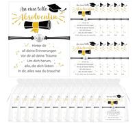 HAOWANWW Lot de 12 bracelets de remise de diplôme, boussole, cadeau de remise de diplôme, cadeau d'amitié, bracelet tressé réglable avec pochette pour carte de remise de diplôme, Acier inoxydable