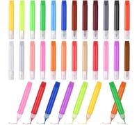 HAOWANWW Lot de 24 stylos de peinture attrape-soleil de qualité supérieure - Pointe extra fine - 10 ml - Marqueurs de peinture acrylique pour vitrail - Peinture attrape-soleil