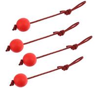 HAOWANWW Lot de 4 balles interactives à mâcher pour chien - Balle en caoutchouc solide et élastique durable - Jouet interactif à mâcher en caoutchouc - Pour rapporter, attraper, lancer et tirer