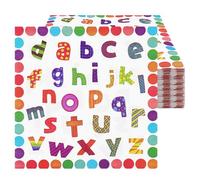 HAOWANWW Lot de 40 serviettes de rentrée des classes - Motif arc-en-ciel - Avec ABC - Décoration de table pour enfant 2025 - 33 x 33 cm