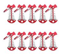 Haowul 10 Pièces Piquets d'ancrage De Pont, Coupe-Vent en Aluminium Pont D'arrimage À Ressort Ancres De Tente en Arête De Poisson Tendeur De Corde De Tente Ajusteur De Cordon De Guyline