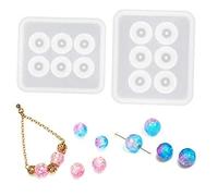 Haowul 2 Pcs Perles Moules De Résine avec des Trous, Moules Époxy pour Le Bracelet De Collier De