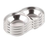 Haowul Assiette À Saveur Coréenne en Acier Inoxydable 304, Assiette À Assaisonnement Dorée pour Fondue Chinoise, Couverts pour Barbecue