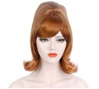 Haowul Beehive 60s Wig Rétro Long Wigs for Women Adult 70s 80s Accessoires Rocker Party Wig Halloween Costume Cosplay