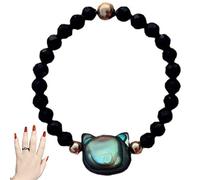 Haowul Belle Anneau De Chat Foncé Énergie Noire De Chat Noir Guérison des Bagues De Doigt De Pierre De pour Les Animaux Amoureux des Femmes Adolescentes Garçons