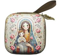 Haowul Boîte À Chapelet pour Femmes, Boîte À Bijoux Vintage avec Fermeture Éclair, Pochette pour Chapelet De Prière Anglicane, Cadeaux Chrétiens pour Femmes, Cadeaux Catholiques