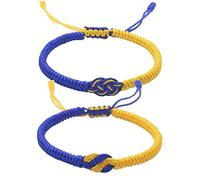 Haowul Bracelets De Noud Concentrique Ukraine, 2pcs Ajusté À Main De Tissage À Main Priez pour Les Bracelets D'amitié Ukrainiens
