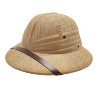 Haowul Casque Colonial, Costume, Chapeau De Fête, Beige, Naturel, pour Femmes Hommes, pour Jardinage, Randonnée, Jungle, Exploration, Beige, Respirant, Taille Réglable