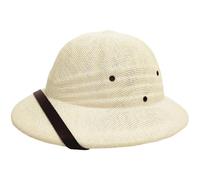 Haowul Casque Colonial, Costume, Chapeau De Fête, Beige, Naturel, pour Femmes Hommes, pour Jardinage, Randonnée, Jungle, Exploration, Beige, Respirant, Taille Réglable