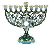 Haowul Chandelier De Hanoucca De Bureau À 7 Branches, Bougeoir Juif en Métal Rétro, Chandelier Messianique pour Hanoucca, Décoration D'intérieur pour Shabbat