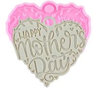 Haowul Happy Mother Days Moules en Forme De Coeur Moule De Porte-clés Mothers Mothers Day Stamp Moule De Résine Époxy Moules De Résine