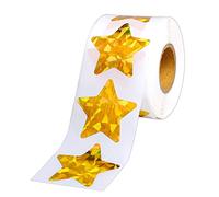 Haowul Holographic Gold Star Stickers for Kids Reward, 500 Pcs Foil Star Metallic Stickers Roll pour Le Planificateur D'étudiants Les Fournitures D'enseignants en Classe Scolaire