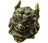 Haowul Lanière De Couteau Tête De Tigre en Laiton, Perles Vintage D'extérieur, Accessoires Paracorde, Bracelet Tissé À Main, Pendentifs De Lanière