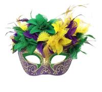 Haowul Masque De Mascarade en Plumes, Demi-Masque De Carnaval Brésilien, Masque De Fleur De Plumes De Festival, Masque De Spectacle De Fête