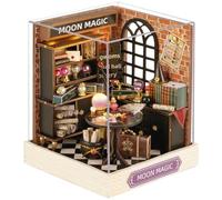 Haowul Petit Paysage Miniature Artisanat Fait À Main Maison De Poupée Miniature Kit Créatif Mini Meubles Maison De Jouet pour Adultes Assemblage De Cadeaux (Moon Magic)