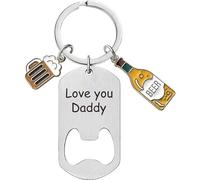 Haowul Porte-clés Ouvre-Bouteille Fête des Pères, Porte-clés en Acier Inoxydable, Ouvre-bière, Porte-clés Love You Daddy, Porte-clés pour La Fête des Pères