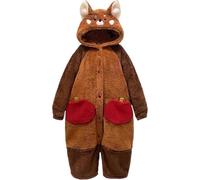 Haowul Pyjama Unisexe Panda Roux, Combinaison en Flanelle, Tenue De Nuit Une Pièce, Costume d'halloween, Cosplay, Vêtements D'intérieur