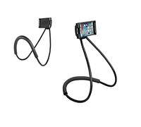 Haoxuann Support Telephone,360° Rotatif Support Autour Cou Flexible Mobile Phone Holder Stand Lazy Bracket pour lit Multifonction Support Smartphone Bureau Réglable Support (Noir)