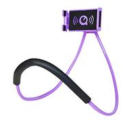Haoxuann Support Telephone,360° Rotatif Support Autour Cou Flexible Mobile Phone Holder Stand Lazy Bracket pour lit Multifonction Support Smartphone Bureau Réglable Support (Mauve)