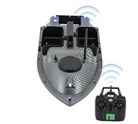 Haoxuesen Bateau Amorceur Pêche Télécommandé 500M Bateau Appâts Électrique, Bateau De Pêche 2 Moteurs Gris Trémie De Chargement 2KG, avec LED Écran LCD Et Sac Transport