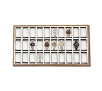 Haoxuesen Coffret A Montres, Boîte De Rangement Pour Montres Pour Hommes Et Femmes, 24 Présentoir Gris, Coffret De Rangement, Pour Vos, Bijoux Et Autres Objets De Valeur (30 cases)