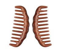 Haoyaru Lot de 2 peignes à cheveux en bois - Peigne de massage à dents larges - Marron