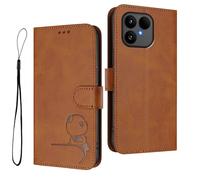 HAOYE Coque Cuir Motif Panda pour Fairphone 6 - Blocage RFID Étui avec Porte-Cartes, Support & Antichoc Housse - Marron