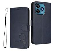 HAOYE Coque Cuir Motif Panda pour Oukitel C51 - Blocage RFID Étui avec Porte-Cartes, Support & Antichoc Housse - Bleu