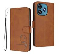 HAOYE Coque Cuir Motif Panda pour Oukitel C51 - Blocage RFID Étui avec Porte-Cartes, Support & Antichoc Housse - Marron