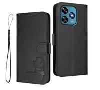 HAOYE Coque Cuir Motif Panda pour Oukitel C51 - Blocage RFID Étui avec Porte-Cartes, Support & Antichoc Housse - Noir