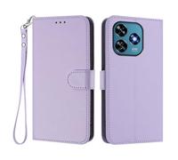 HAOYE Coque Cuir pour Oukitel C51 avec Étui Portefeuille - Housse Magnétique, Fentes Carte& Lanière Main, et Support Bumper - Violet Clair