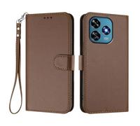HAOYE Coque Cuir pour Oukitel C51 avec Étui Portefeuille - Housse Magnétique, Fentes Carte& Lanière Main, et Support Bumper - Marron