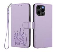 HAOYE Coque en Cuir à Motif Floral pour DOOGEE Note 58 / Note 58 Pro, Étui Portefeuille Multi-Poches avec Fermoir Magnétique, Support Pliable & TPU Antichoc Housse - Violet Clair
