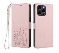 HAOYE Coque en Cuir à Motif Floral pour DOOGEE Note 58 / Note 58 Pro, Étui Portefeuille Multi-Poches avec Fermoir Magnétique, Support Pliable & TPU Antichoc Housse - Rose
