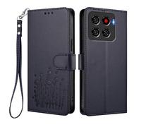 HAOYE Coque en Cuir à Motif Floral pour ZTE Blade A56 4G, Étui Portefeuille Multi-Poches avec Fermoir Magnétique, Support Pliable & TPU Antichoc Housse - Bleu