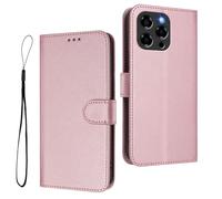 HAOYE Coque en Cuir pour DOOGEE Note 58 / Note 58 Pro, Étui Portefeuille avec Fermeture Magnétique/Carte, Housse Antichoc, Protection RFID et Support Pliable - Rose