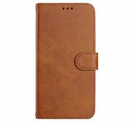 HAOYE Coque en Cuir pour Oukitel C51, Étui Portefeuille avec Fermeture Magnétique/Carte, Housse Antichoc, Protection RFID et Support Pliable - Marron