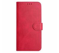 HAOYE Coque en Cuir pour Realme C21Y / C25Y, Étui Portefeuille avec Fermeture Magnétique/Carte, Housse Antichoc, Protection RFID et Support Pliable - Rojo Rosa