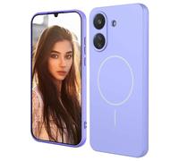 HAOYE Coque Magnétique pour Honor Magic 8 Pro / Magic8 Pro Compatible avec MagSafe, Étui en Silicone Liquide avec Doublure en Microfibre, Antichoc Housse - Violet