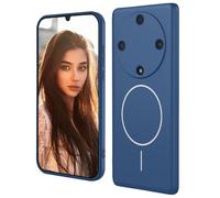 HAOYE Coque Magnétique pour Huawei Honor Magic 5 Lite 5G / Magic5 Lite Compatible avec MagSafe, Étui en Silicone Liquide avec Doublure en Microfibre, Antichoc Housse - Bleu