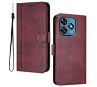 HAOYE Coque Portefeuille Cuir pour Oukitel C51 - Housse Flip Magnétique, Porte-Cartes & Support Pliable | Étui Rétro - Rouge