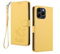 HAOYE Coque Portefeuille pour DOOGEE Note 58 / Note 58 Pro, Motif Chat Mignon, Étui en Cuir avec Fermeture Magnétique, Housse TPU Antichoc, Porte-Cartes & Support - Jaune