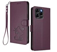 HAOYE Coque Portefeuille pour DOOGEE Note 58 / Note 58 Pro, Motif Chat Mignon, Étui en Cuir avec Fermeture Magnétique, Housse TPU Antichoc, Porte-Cartes & Support - Violet Foncé