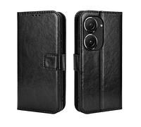 HAOYE Coque pour ASUS Zenfone 9 Etui Portefeuille, Magnétique Premium Cuir PU/TPU Flip Case Cover, Antichoc Housse avec Carte Fentes/Stand Fonction. Noir