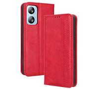 HAOYE Coque pour Blackview A52, Cuir Etui Premium PU + TPU Housse Folio Flip Case, Cover Portefeuille ave ID Carte de Crédit Slot Fermeture Magnétique, Rouge
