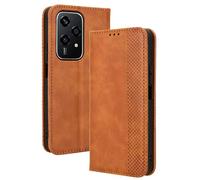 HAOYE Coque pour Huawei Honor 200 Lite, Cuir Etui Premium PU + TPU Housse Folio Flip Case, Cover Portefeuille ave ID Carte de Crédit Slot Fermeture Magnétique, Brown